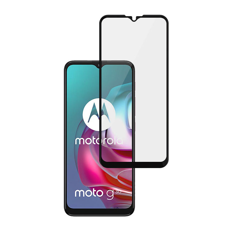 Alink 2.5D silk print full glue tempered glass screen protector for Moto G30