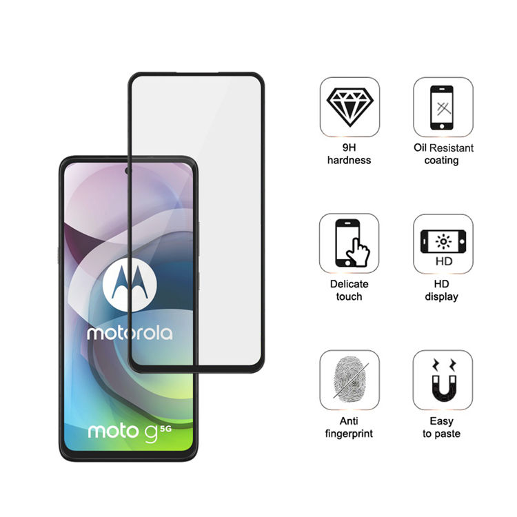 Alink 2.5D silk print full glue tempered glass screen protector for Moto G 5G