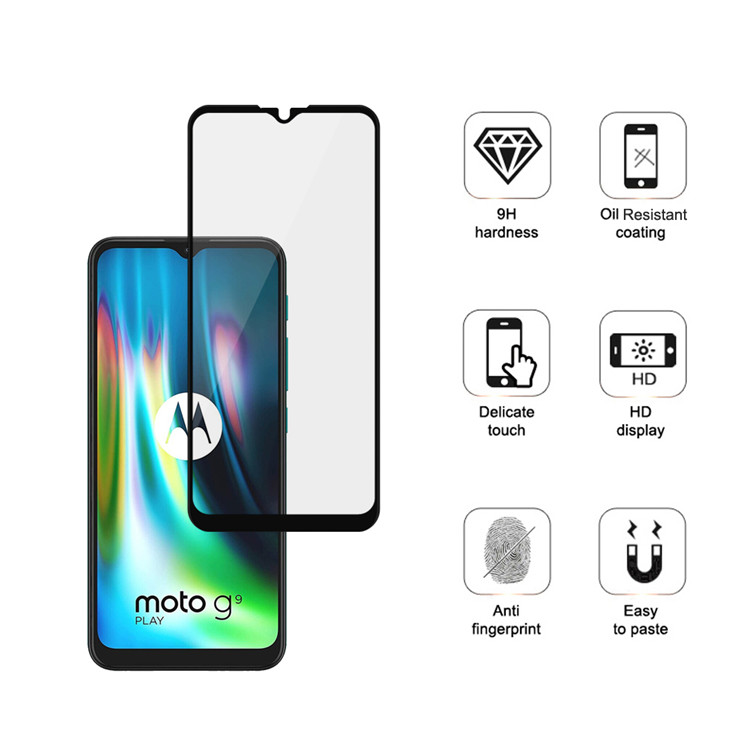 Alink 3D hot bending full glue tempered glass screen protector for Moto G9 Play