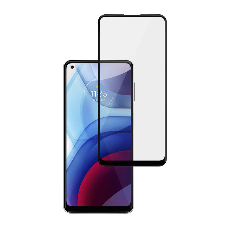 Alink 2.5D silk print full glue tempered glass screen protector for Moto G Power 2021