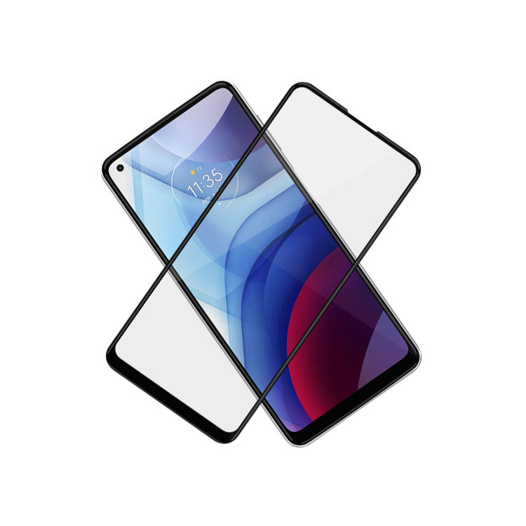 Alink 2.5D silk print full glue tempered glass screen protector for Moto G Power 2021