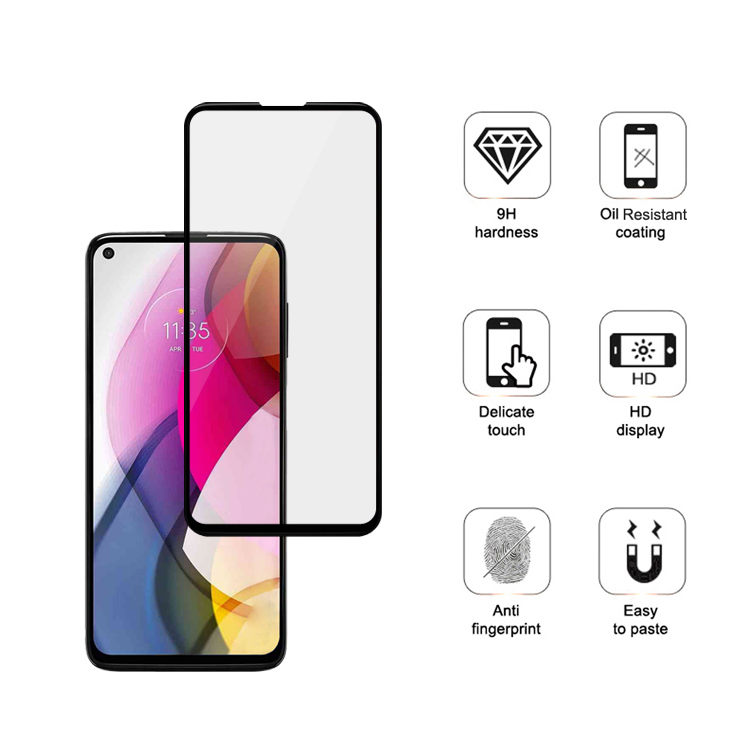Alink 2.5D silk print full glue tempered glass screen protector for Moto G Stylus 2021