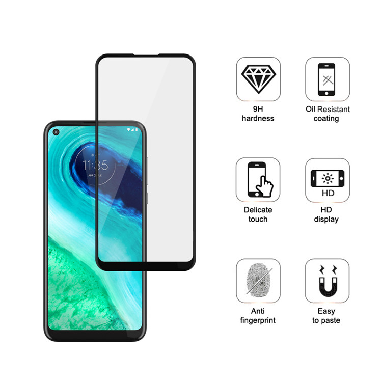 Alink 2.5D silk print full glue tempered glass screen protector for Moto G Fast