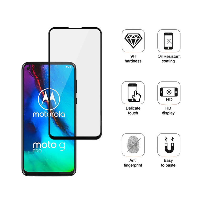 Alink 2.5D silk print full glue tempered glass screen protector for Moto G Pro