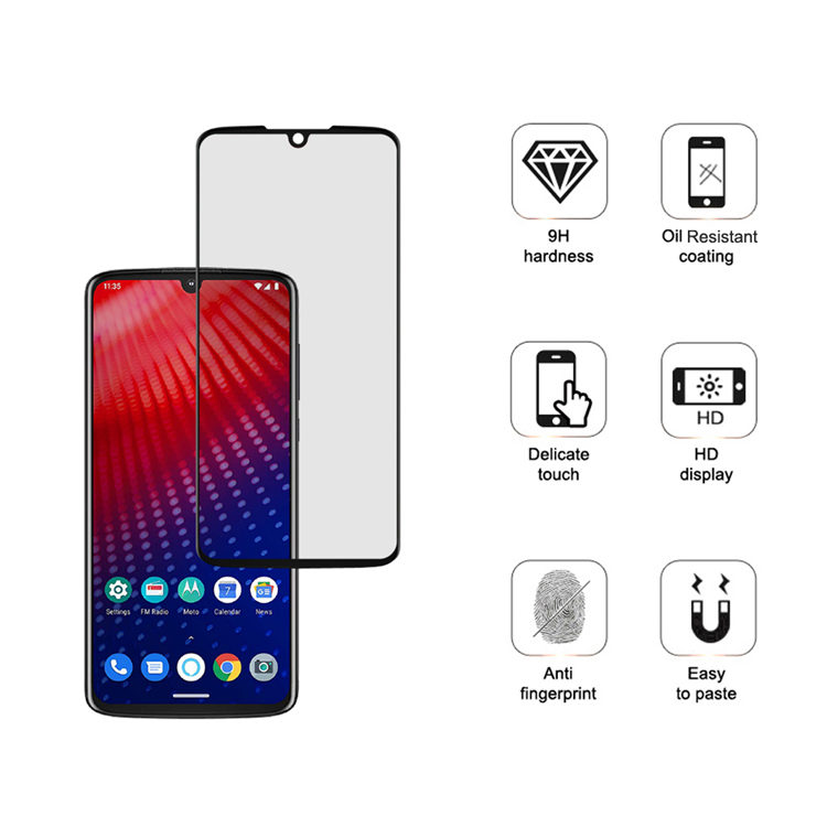 Alink 3D hot bending edge glue tempered glass screen protector for Moto Z4 Force