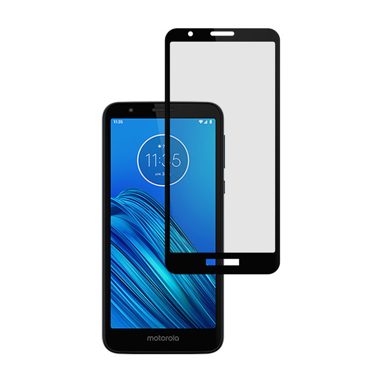 Alink 2.5D silk print full glue tempered glass screen protector for Moto E6