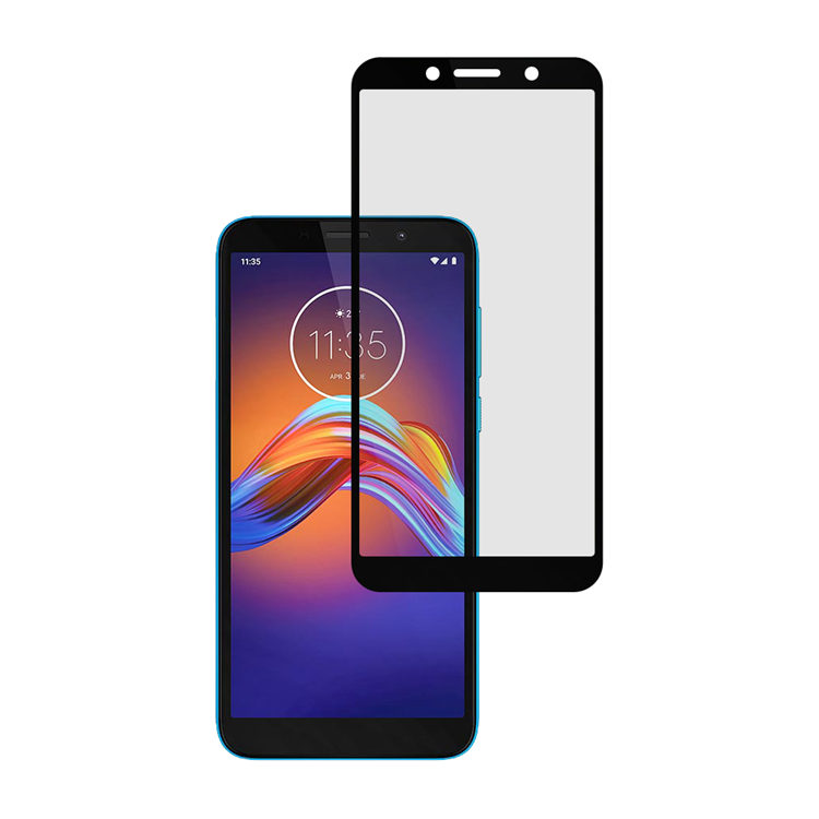 Alink 2.5D silk print full glue tempered glass screen protector for Moto E6 Play