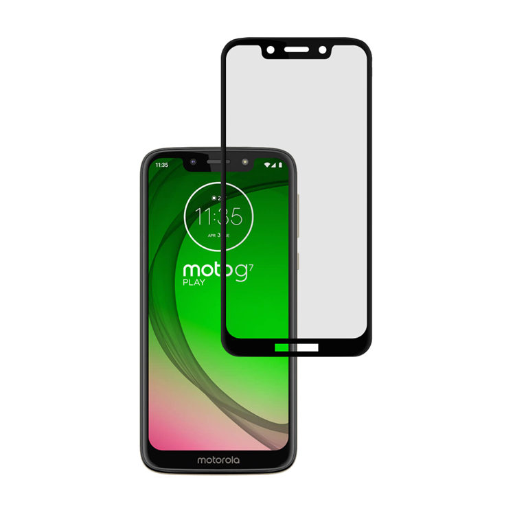 Alink 2.5D silk print full glue tempered glass screen protector for Moto G7 Play