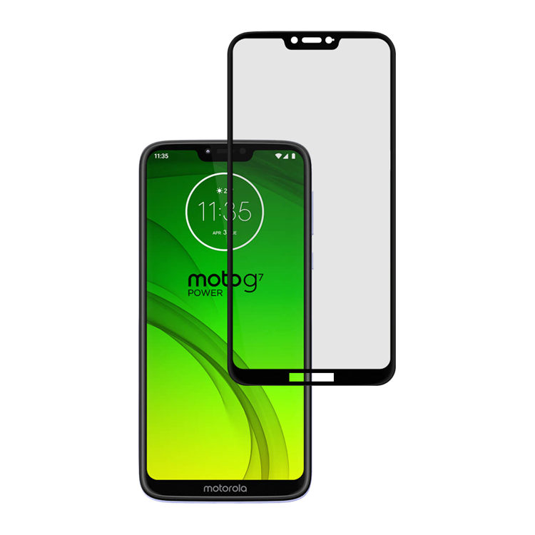 Alink 2.5D silk print full glue tempered glass screen protector for Moto G7 Power