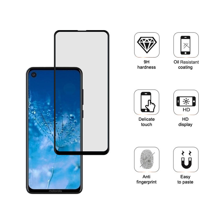 Alink 2.5D silk print full glue tempered glass screen protector for Moto G8