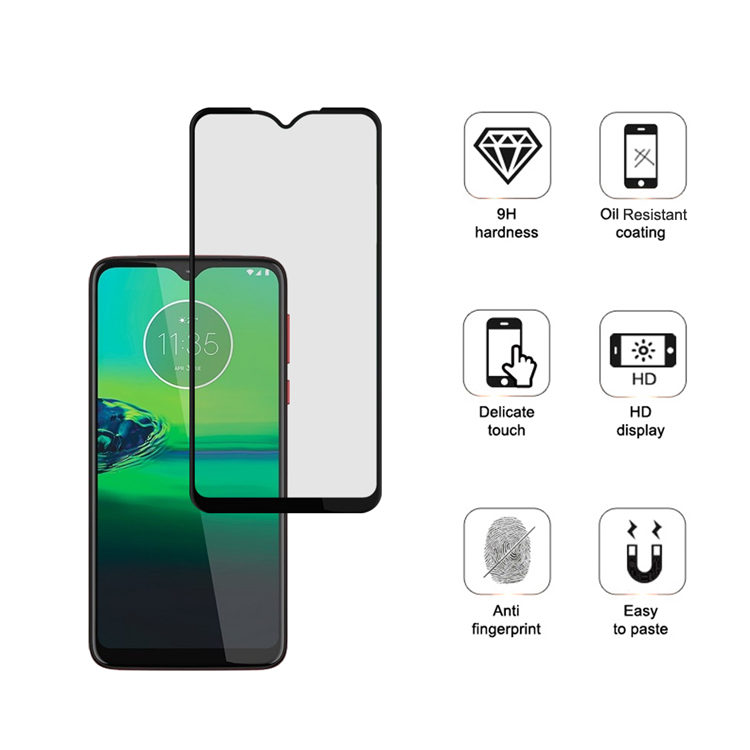 Alink 3D hot bending full glue tempered glass screen protector for Moto G8 Play