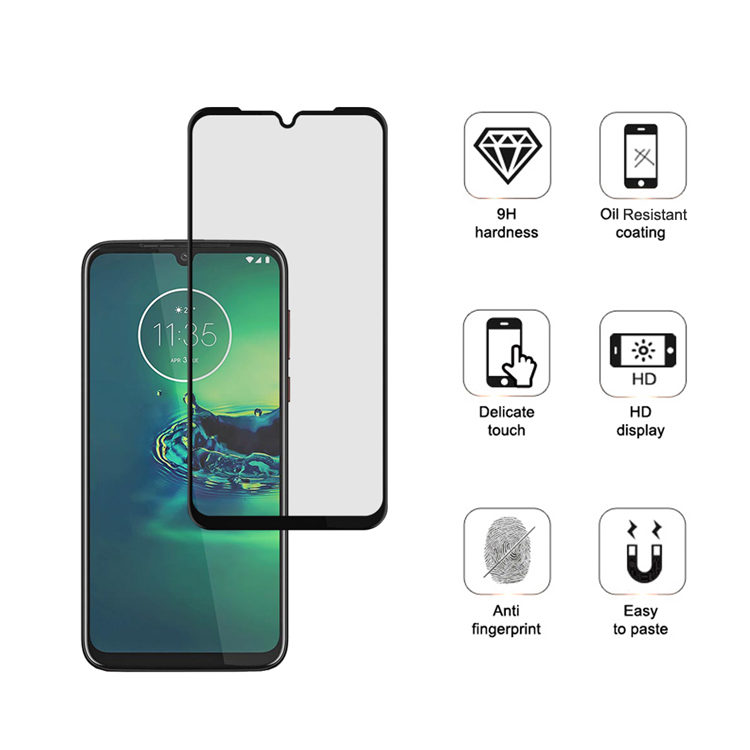 Alink 3D hot bending edge glue tempered glass screen protector for Moto G8 Plus
