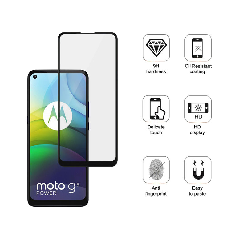 Alink 3D hot bending full glue tempered glass screen protector for Moto G9 Power