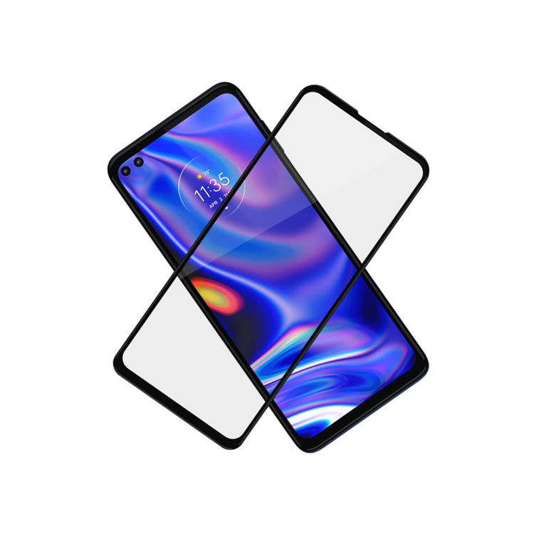 Alink 2.5D silk print full glue tempered glass screen protector for Moto One 5G