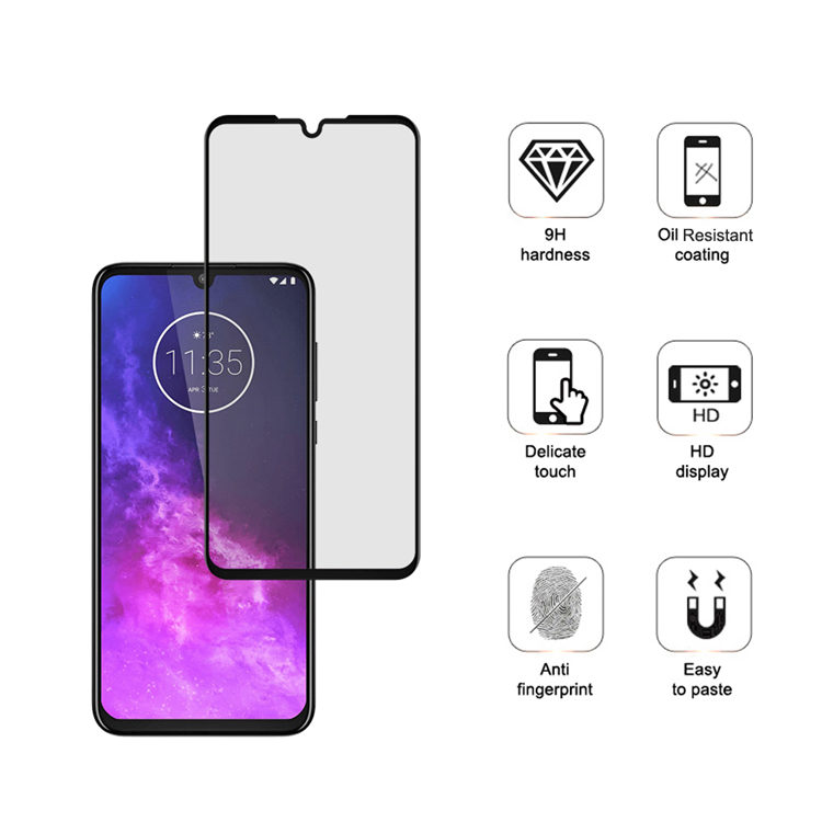 Alink 3D hot bending edge glue tempered glass screen protector for Moto  One Zoom