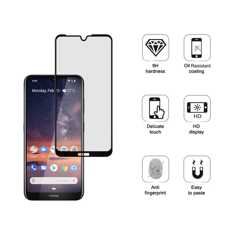 Alink 3D hot bending full glue tempered glass screen protector for Nokia 3.2