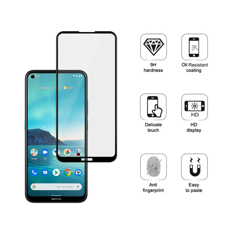 Alink 3D hot bending edge glue tempered glass screen protector for Nokia 3.4
