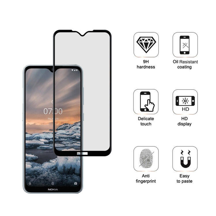 Alink 3D hot bending edge glue tempered glass screen protector for Nokia 7.3