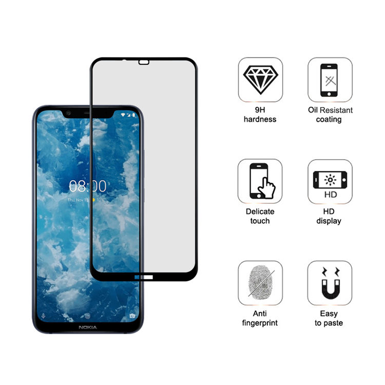 Alink 3D hot bending full glue tempered glass screen protector for Nokia 8.1