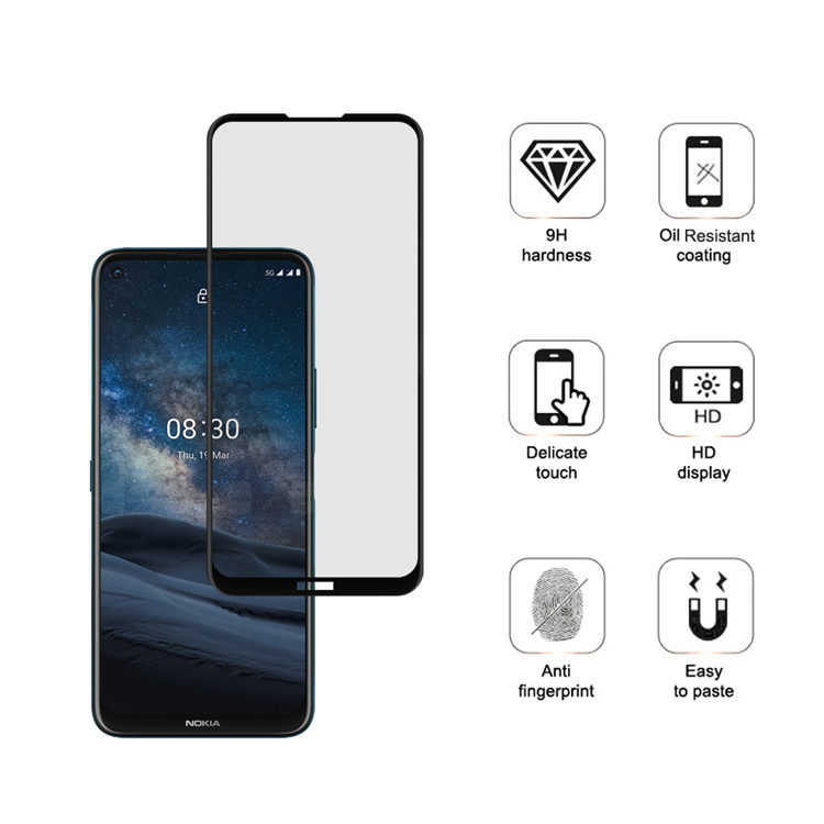 Alink 3D hot bending full glue tempered glass screen protector for Nokia 8.3