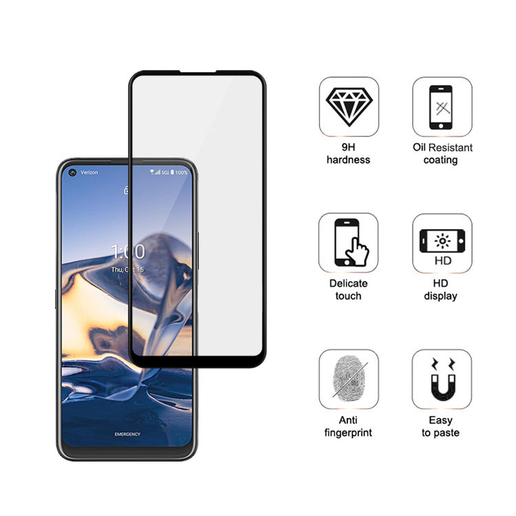 Alink 2.5D silk print full glue tempered glass screen protector for Nokia 8 V 5G UW