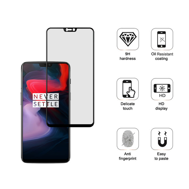 Alink 3D curved precise carving tempered glass screen protector for OnePlus 6