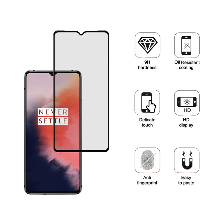 Alink 2.5D silk print full glue tempered glass screen protector for OnePlus 7T