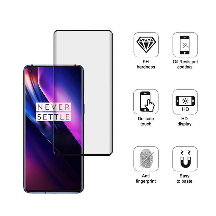 Alink 3D hot bending full glue tempered glass screen protector for OnePlus 8