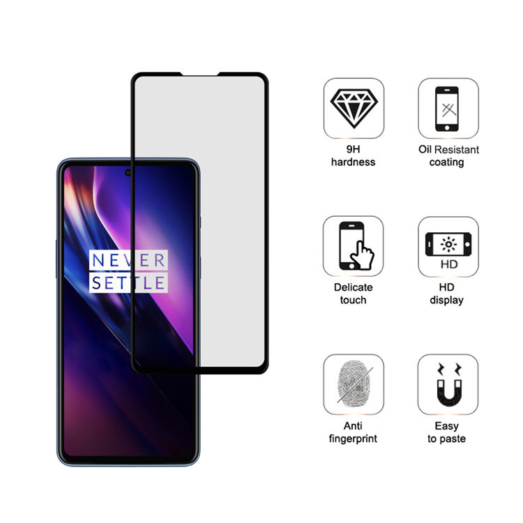 Alink 2.5D silk print full glue tempered glass screen protector for OnePlus 8 Lite