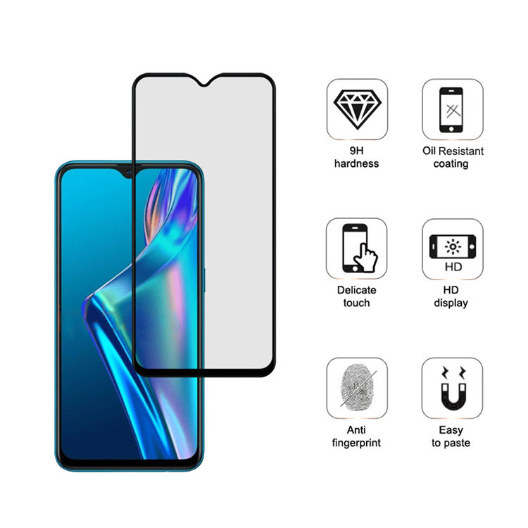 Alink 3D hot bending edge glue tempered glass screen protector for Oppo A12
