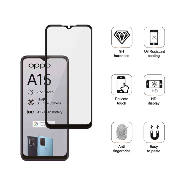 Alink 3D hot bending full glue tempered glass screen protector for Oppo A15