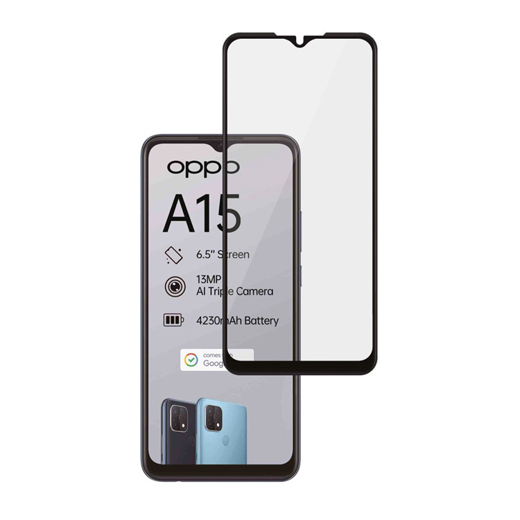 Alink 3D hot bending full glue tempered glass screen protector for Oppo A15