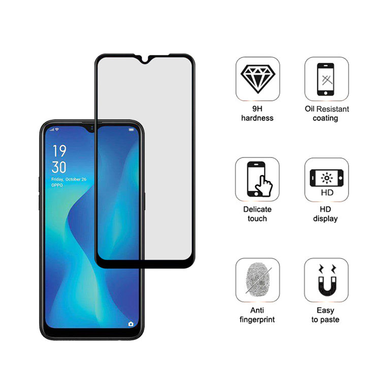 Alink 3D hot bending full glue tempered glass screen protector for Oppo A1K