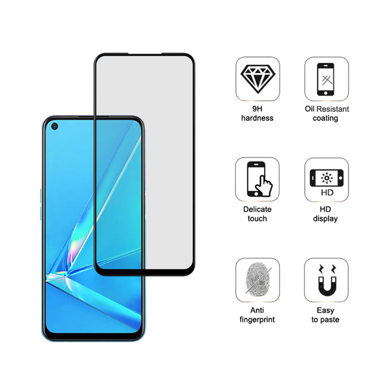 Alink 3D hot bending edge glue tempered glass screen protector for Oppo A92