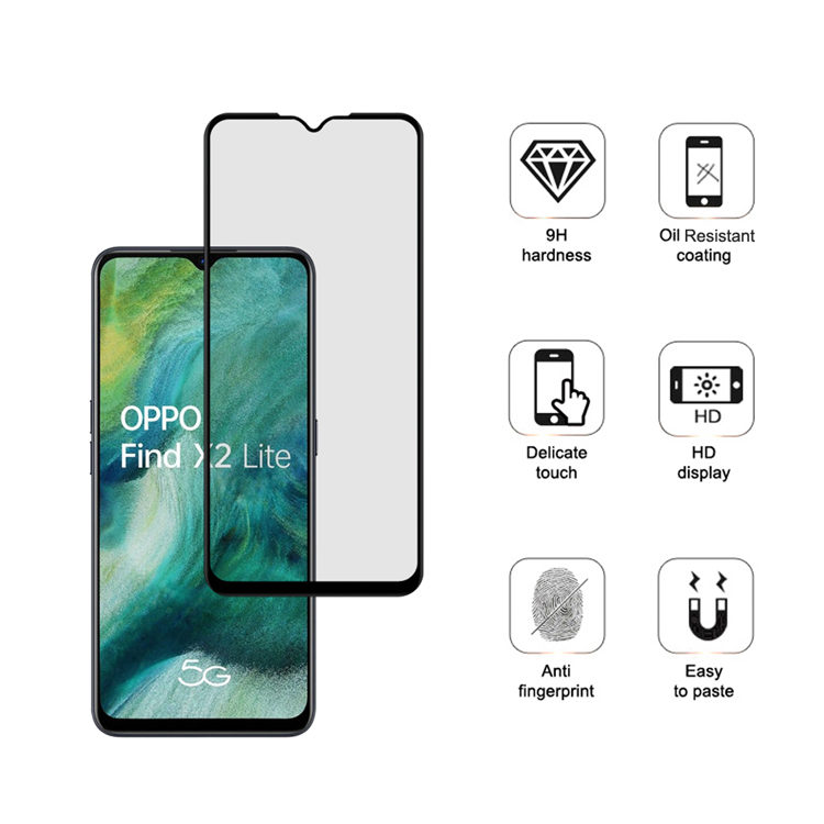 Alink 3D hot bending edge glue tempered glass screen protector for Oppo Find X2 Lite
