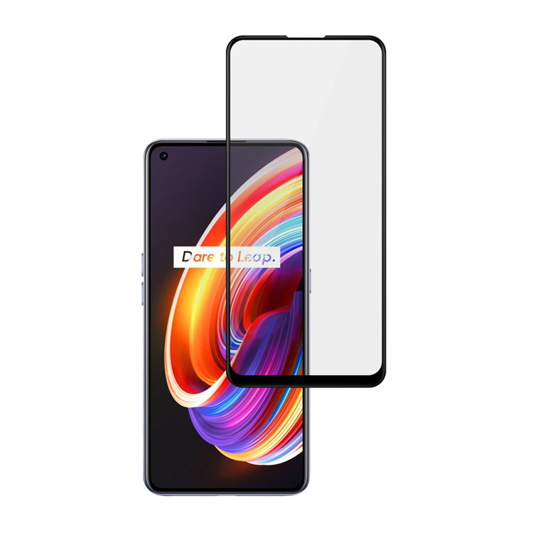 Alink 2.5D silk print full glue tempered glass screen protector for Realme X7 Pro