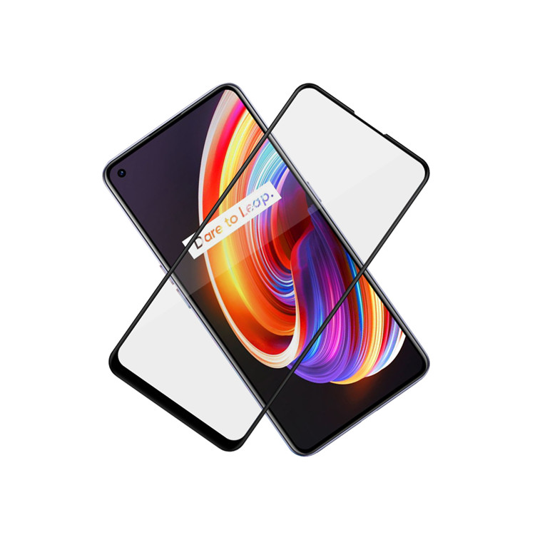 Alink 2.5D silk print full glue tempered glass screen protector for Realme X7 Pro