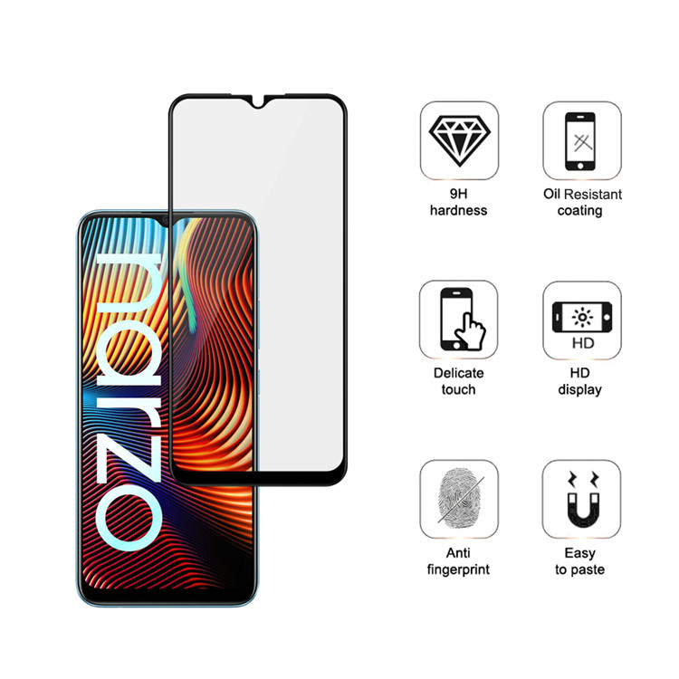 Alink 3D hot bending full glue tempered glass screen protector for Realme Narzo 20