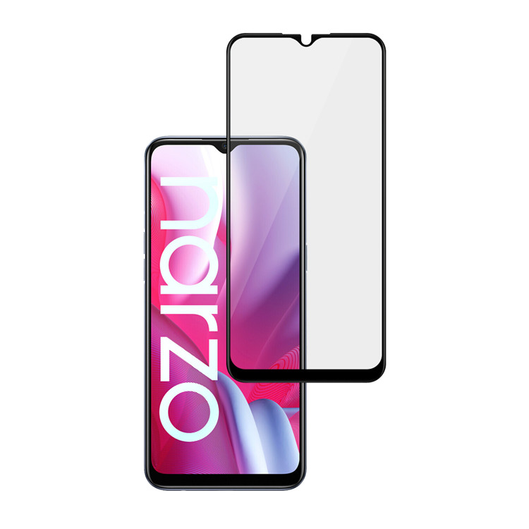 Alink 2.5D silk print full glue tempered glass screen protector for Realme Narzo 20A