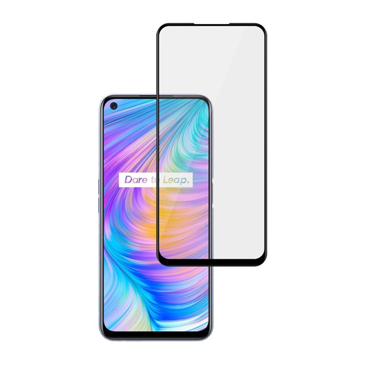 Alink 2.5D silk print full glue tempered glass screen protector for Realme Q2