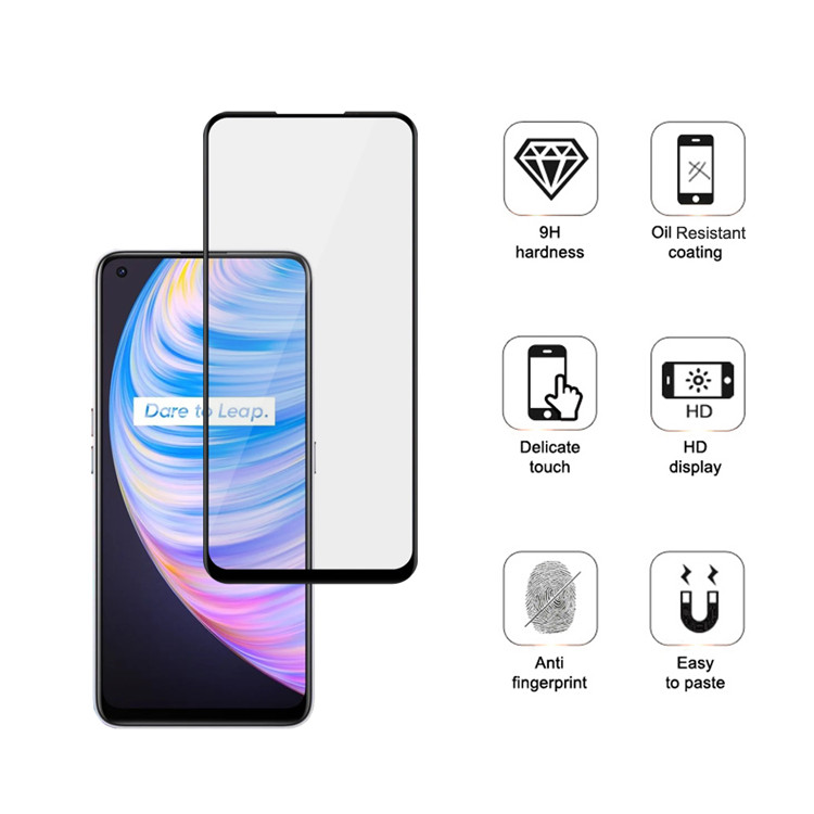 Alink 3D hot bending full glue tempered glass screen protector for Realme Q2 Pro