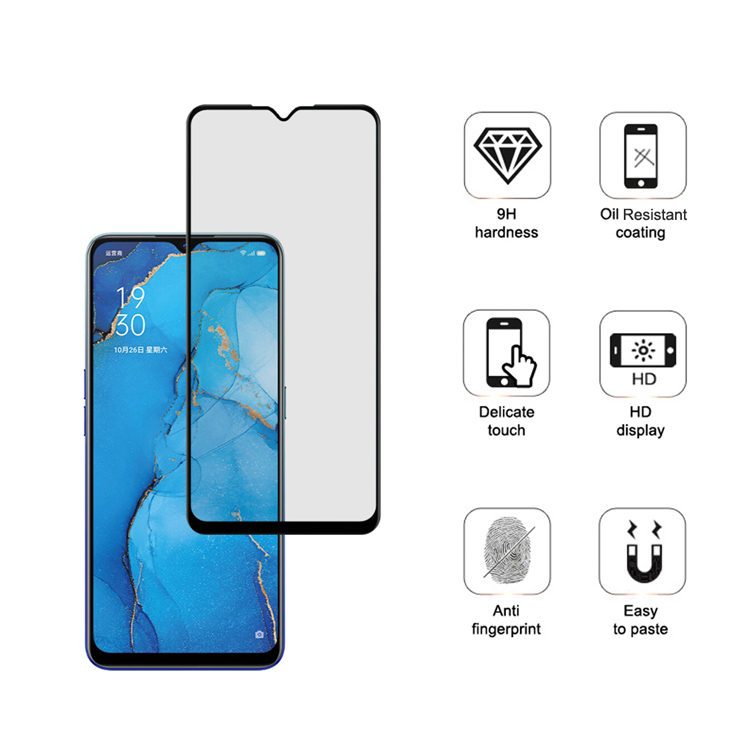 Alink 3D hot bending full glue tempered glass screen protector for Oppo Reno3
