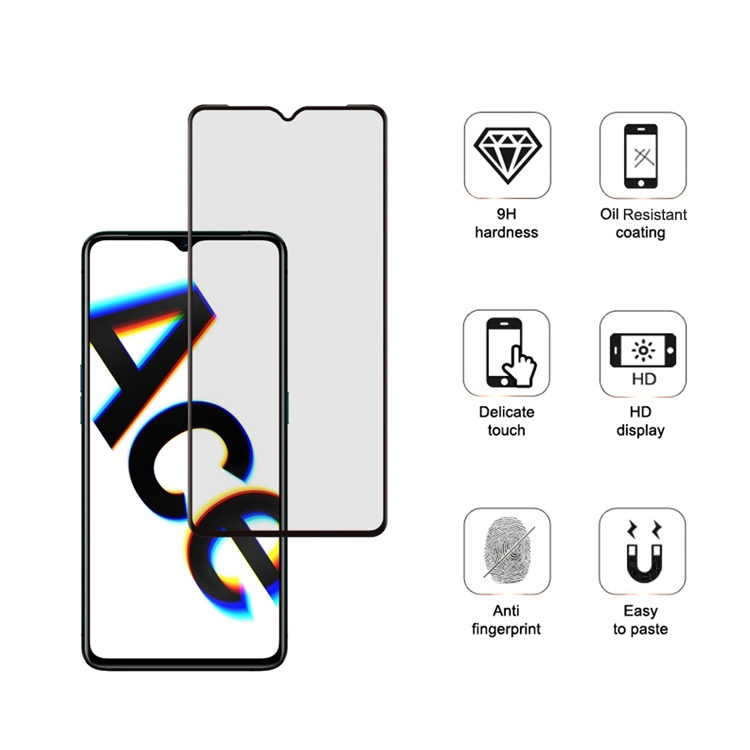 Alink 2.5D silk print full glue tempered glass screen protector for Oppo Reno Ace