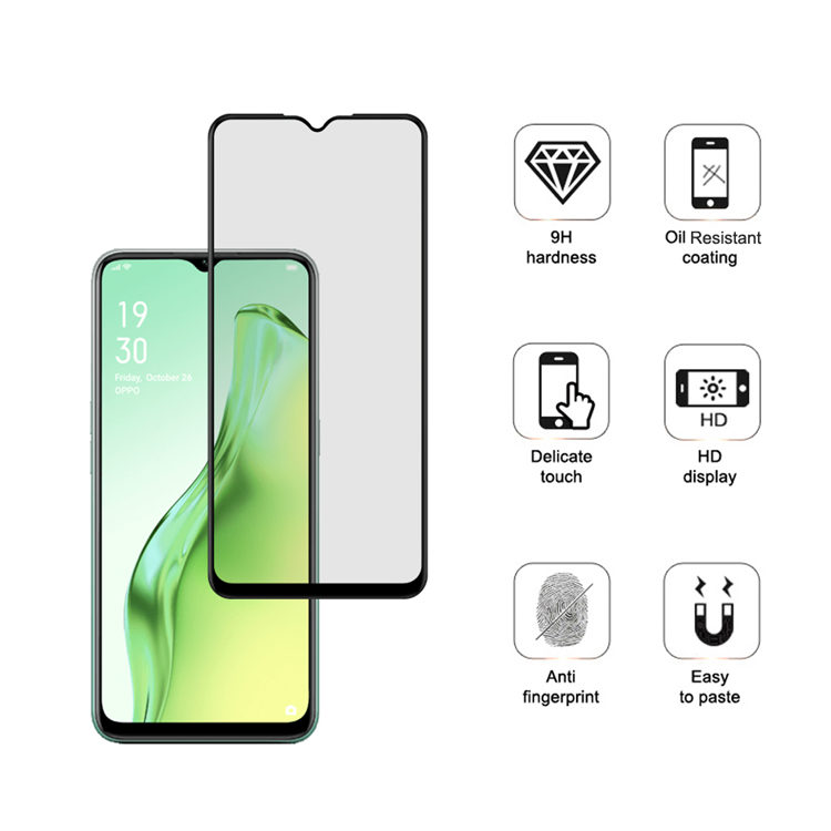Alink 2.5D silk print full glue tempered glass screen protector for Oppo A31