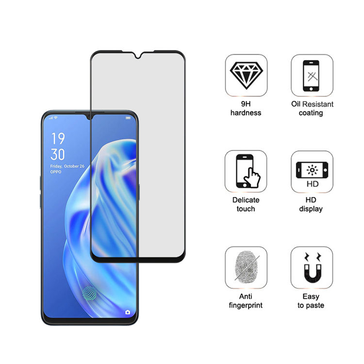 Alink 3D hot bending edge glue tempered glass screen protector for Oppo F15