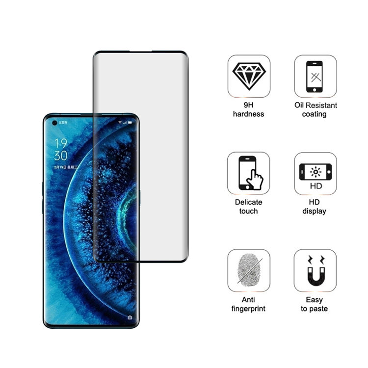 Alink 3D curved precise carving tempered glass screen protector for Oppo Find X2