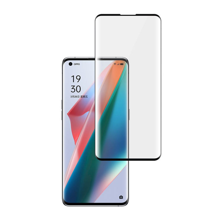 Alink 3D hot bending edge glue tempered glass screen protector for Oppo Find X3