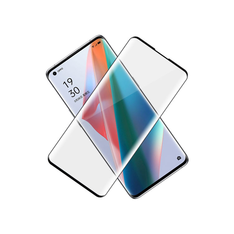 Alink 3D hot bending edge glue tempered glass screen protector for Oppo Find X3