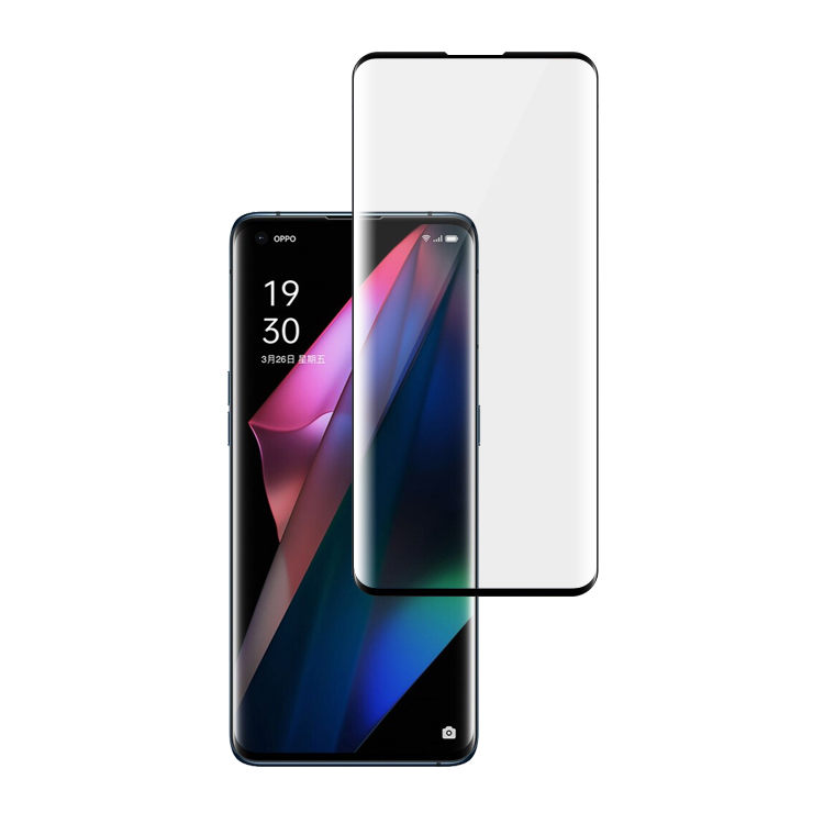 Alink 3D hot bending edge glue tempered glass screen protector for Oppo Find X3 Pro