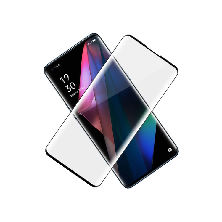 Alink 3D hot bending edge glue tempered glass screen protector for Oppo Find X3 Pro